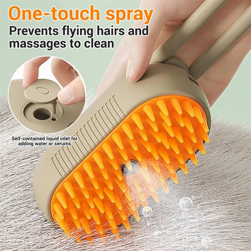 Cat Steam Brush Steamy Dog Brush 3 In 1 Electric Spray Hair Brushes