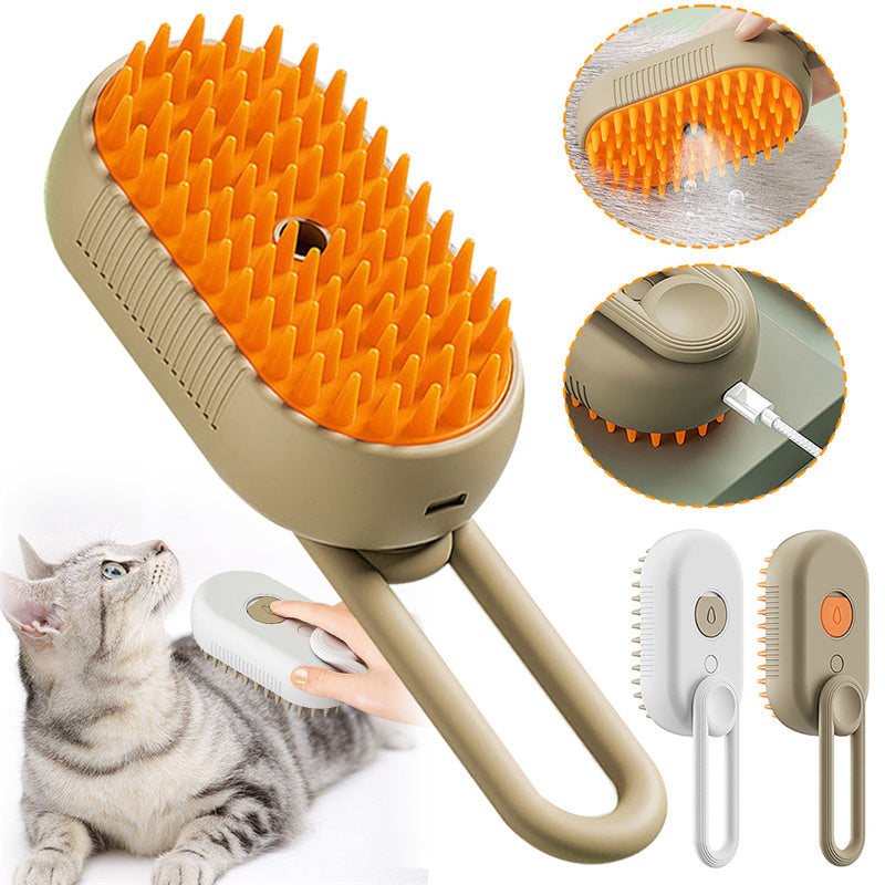 Cat Steam Brush Steamy Dog Brush 3 In 1 Electric Spray Hair Brushes